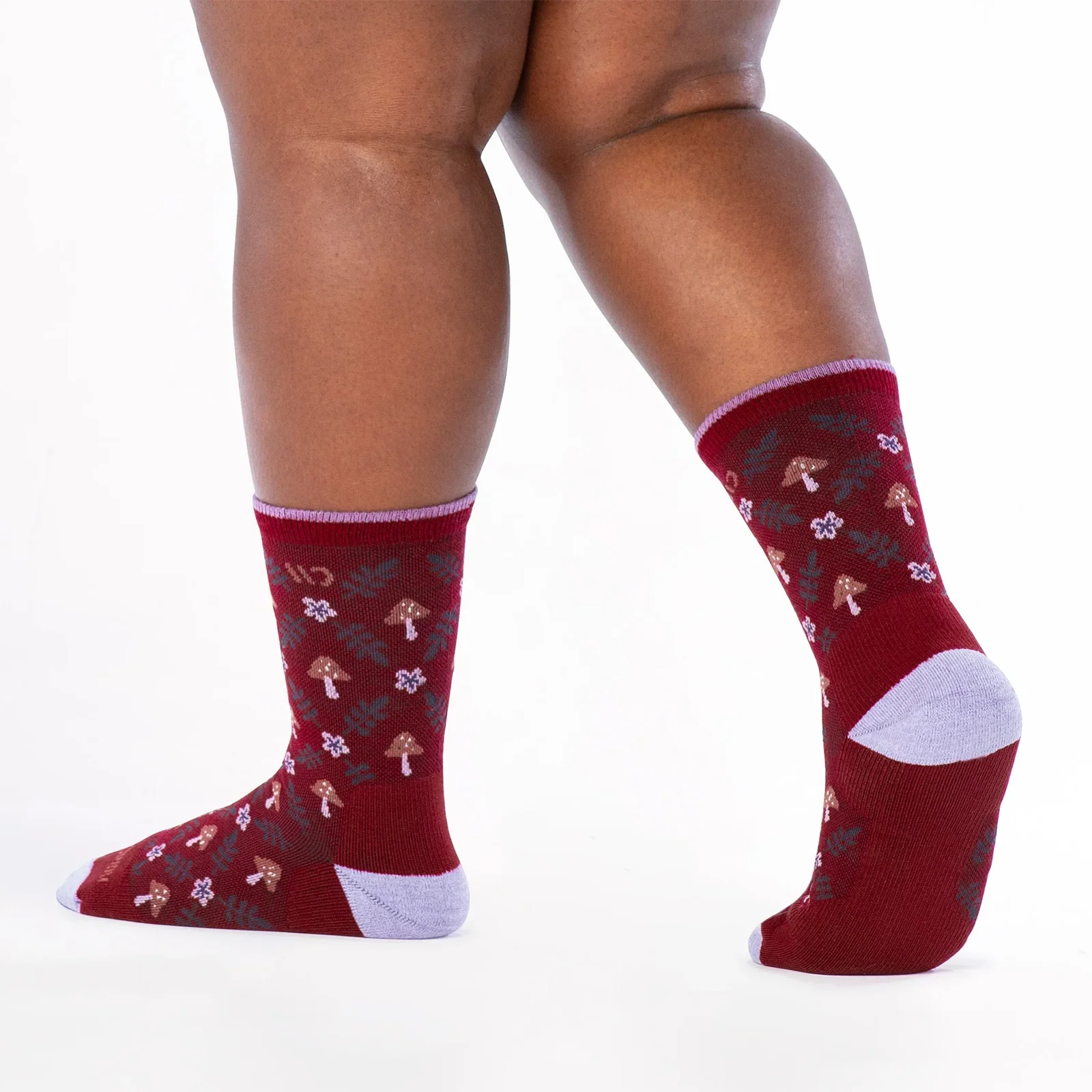 Wide Open Wildwood Cushioned Crew Sock (Women) - Burgundy - Image 6