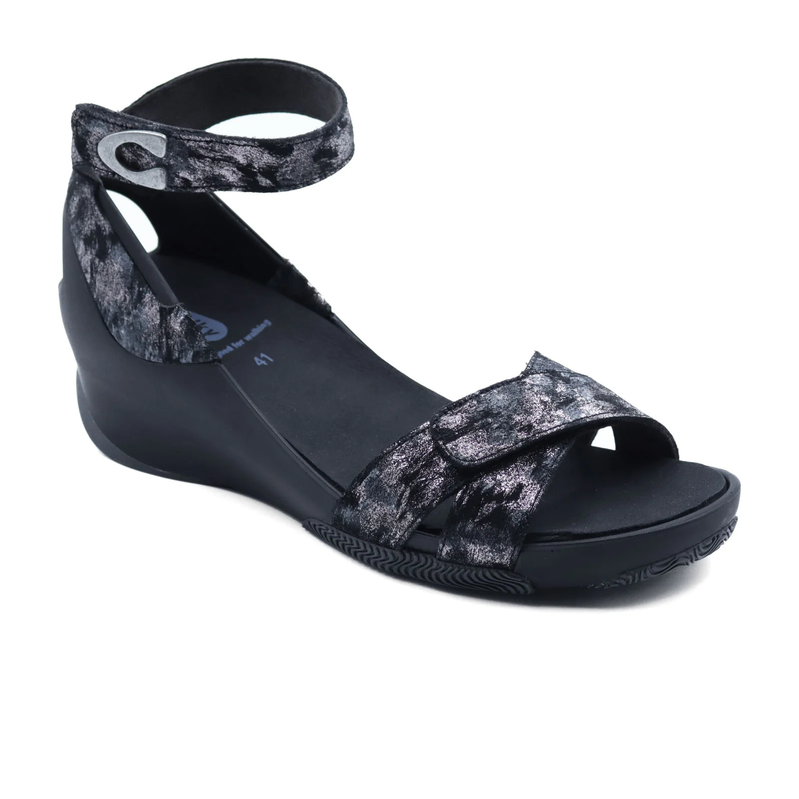 Wolky Era Wedge Sandal (Women) - Black Storm Suede - Image 5