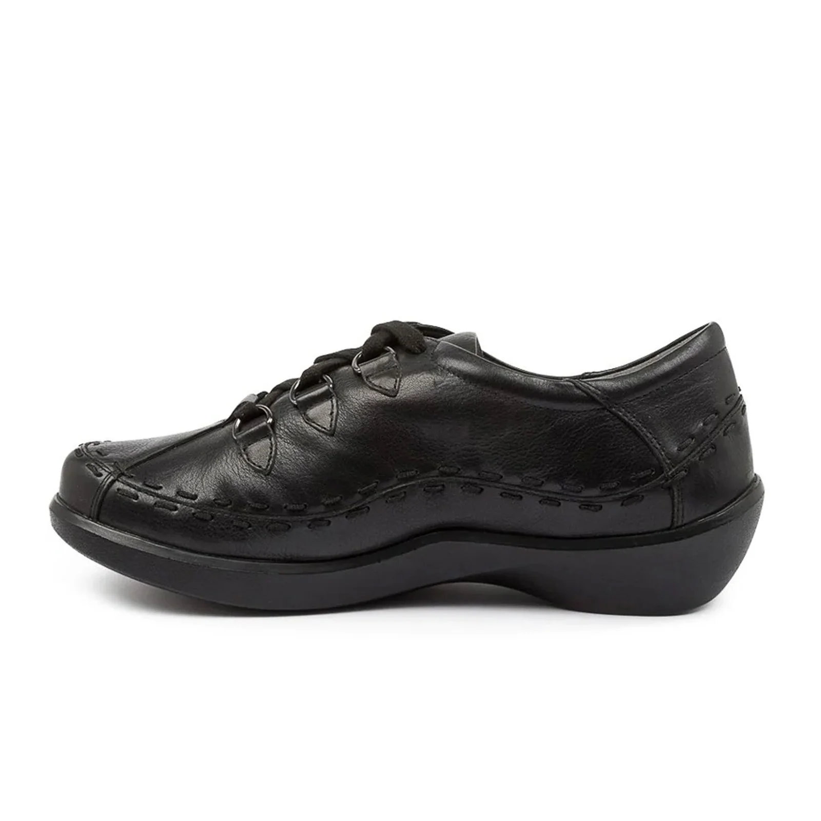 Ziera Allsorts Lace Up (Women) - Black Leather - Image 2