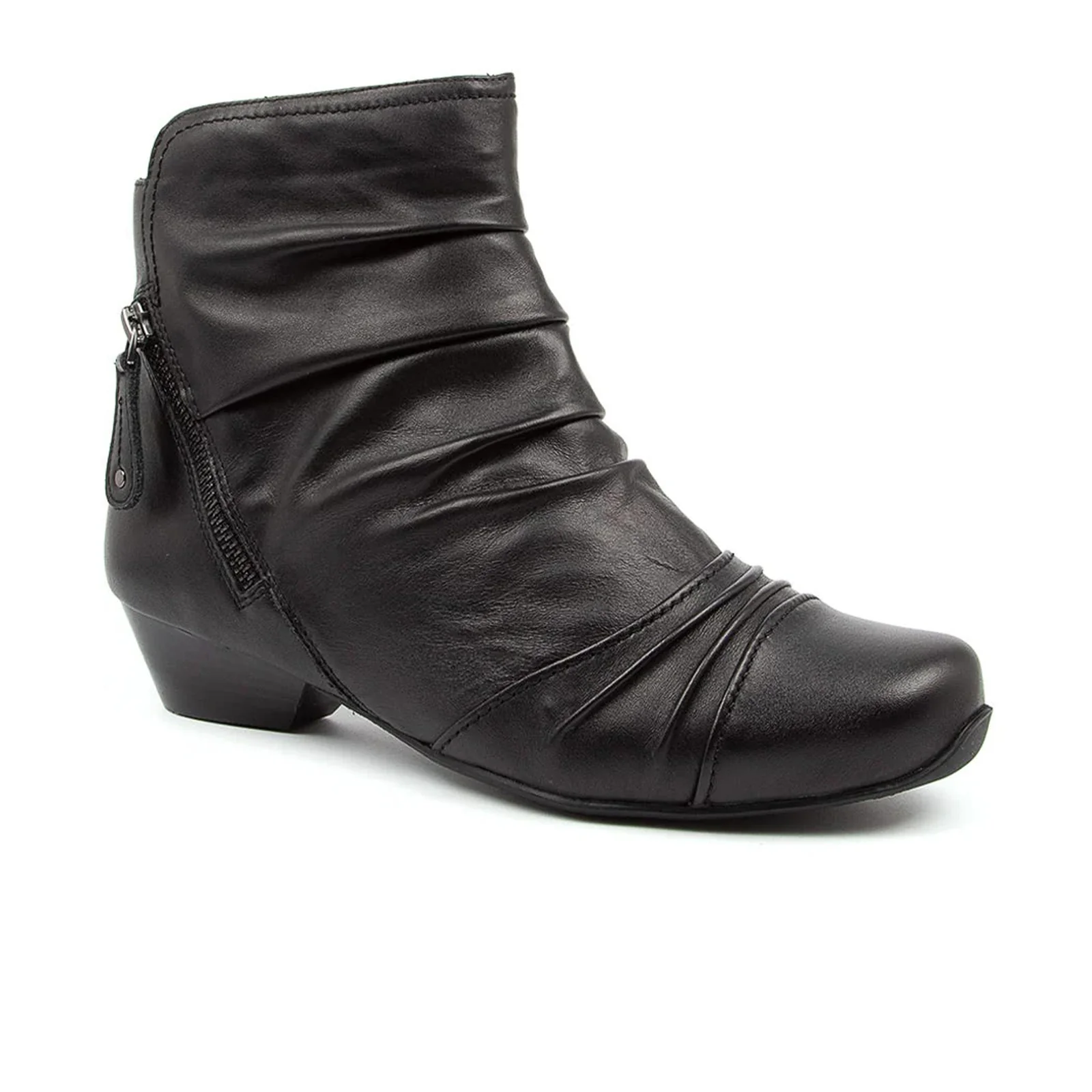 Ziera Camryn Wide Ankle Boot (Women) - Black Leather - Image 3