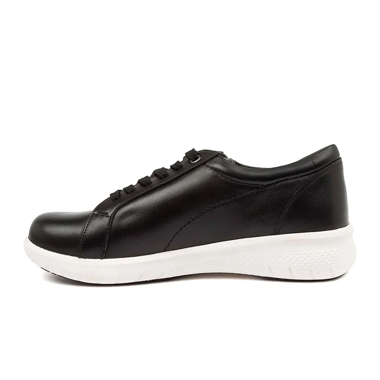 Ziera Solar XF Sneaker (Women) - Black Leather/White Outsole - Image 2